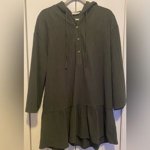 Green dress with hood